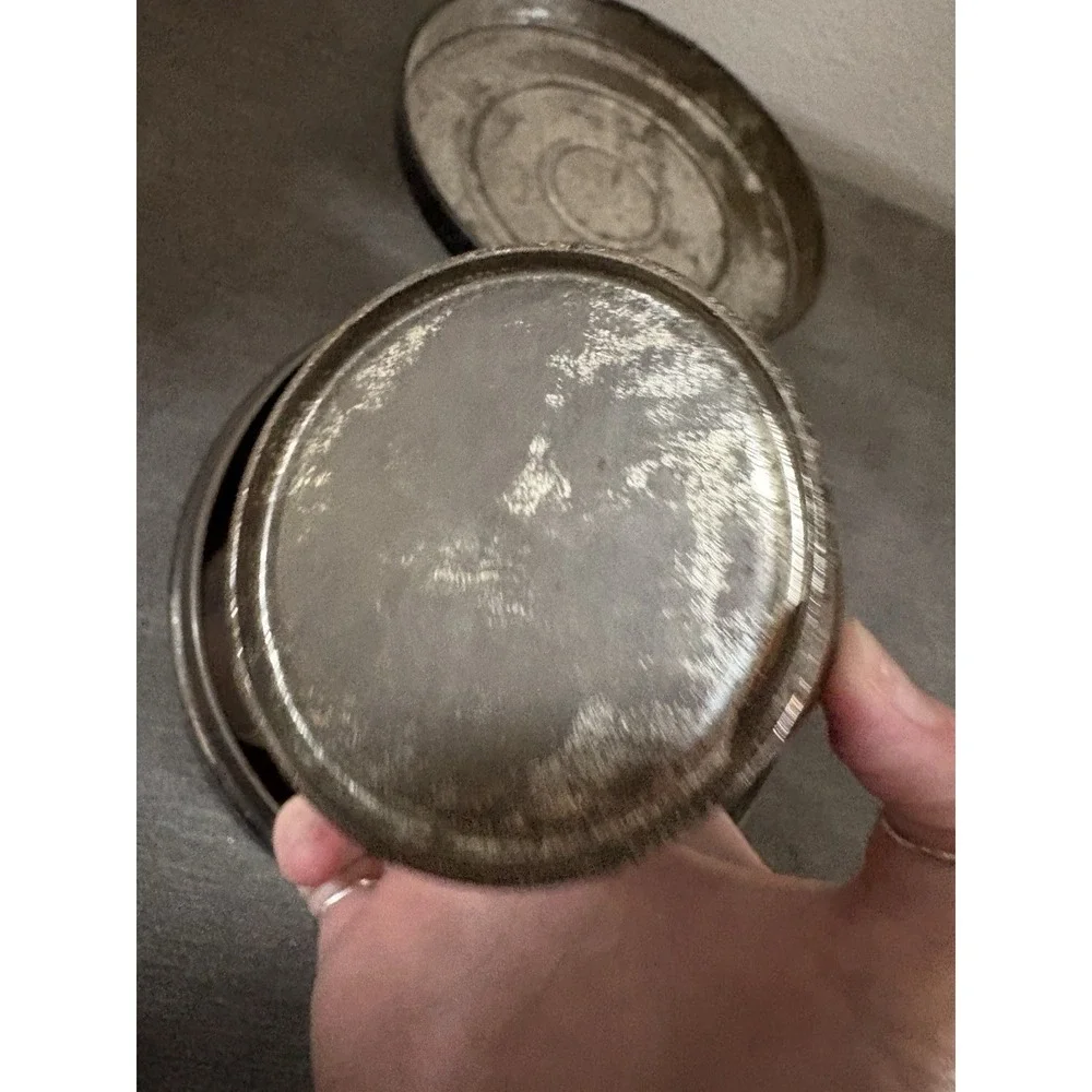 Antique Rustic Americana Spice Tin Canister Travel Set of 5 With Tin Carrier